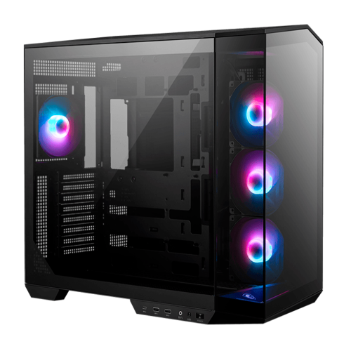 Gabinete MSI MAG PANO 100R PZ, Full-Tower, Micro-ATX/ITX, Cristal, ARGB, USB 3.2, 4 Ventiladores Instalados, Negro, MAG PANO 100R PZ