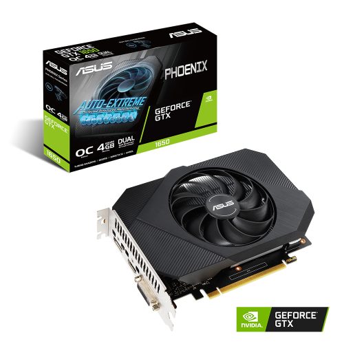Tarjeta de video NVIDIA GeForce GTX 1650 4GB GDDR6, Asus Phoenix OC, HDMI, DP, DVI - PH-GTX1650-O4GD6-P, 3 AÑOS DE GARANTIA NACIONAL