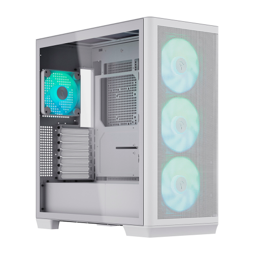 Gabinete Aerocool APNX, Cristal Templado, Midi-Tower, Incluye Controlador de Control PWM ARGB, White, 4 Fans, C1-WT-V1