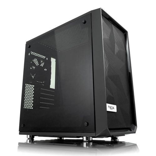 Gabinete Fractal Design Meshify C Mini TG, Ventana de cristal templado, mITX mATX, FD-CA-MESH-C-MINI-BKO-TGD
