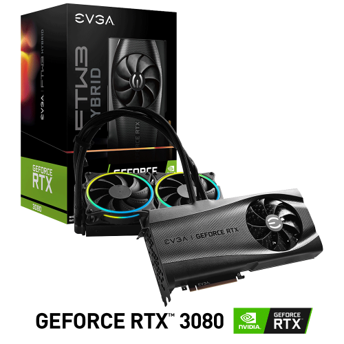 Tarjeta de Video Nvidia GeForce RTX 3080, EVGA FTW3 ULTRA HYBRID/ 10G-P5-3898-KL, 3 AÑOS DE GARANTIA