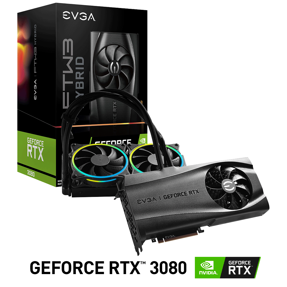 Tarjeta de Video Nvidia GeForce RTX 3080, EVGA FTW3 ULTRA HYBRID/ 10G-P5-3898-KL, 3 AÑOS DE GARANTIA