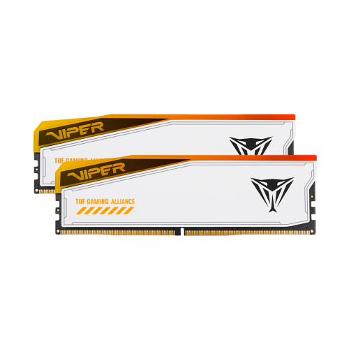 Kit Memoria RAM PATRIOT Viper Elite 5 RGB TUF Gaming Alliance DDR5, Blanca, 6600 MT/s, 48 GB (2x24 GB), ECC, CL34, PVER548G66C34KT, PROMO VIPER /MAX. 1 X CLIENTE