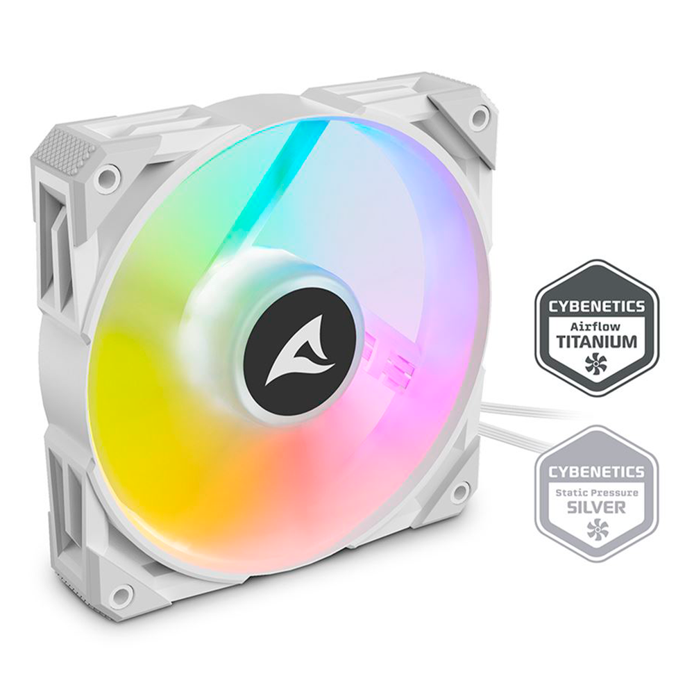 Ventilador Sharkoon Rebel F50, RGB, 120mm, 4 pin, 600~2.000 rpm±10 %, REBEL F50 RGB WHITE
