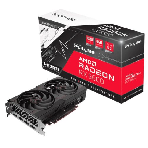 Tarjeta de video Radeon RX 6600 8GB GDDR6, Sapphire Pulse Lite, HDMI, DP/ PCI-e 4.0, Nuevo Chip RDNA 2, 11310-04-20G, 1 AÑO DE GARANTIA NACIONAL