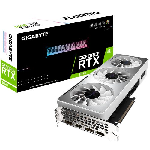Tarjeta de Video Nvidia GeForce RTX 3070 8GB, Gigabyte Vision OC /GV-N3070VISION OC-8GD, SOLO 1 PIEZA POR CLIENTE