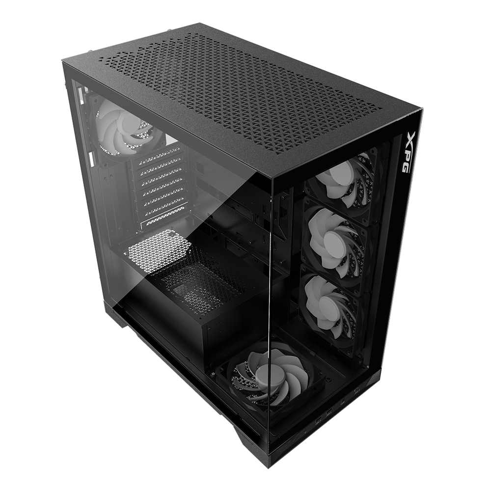 Gabinete XPG Invader X Black, Cristal Templado, ATX, USB 3.2, Audio HD, Incluye 5 Ventiladores, INVADERXMT-BKCWW - Image 3