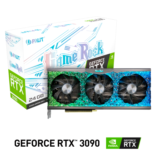 Tarjeta de Video Nvidia GeForce RTX 3090 24GB, Palit Gamerock, NED3090T19SB-1021, 1 AÑO DE GARANTIA NACIONAL