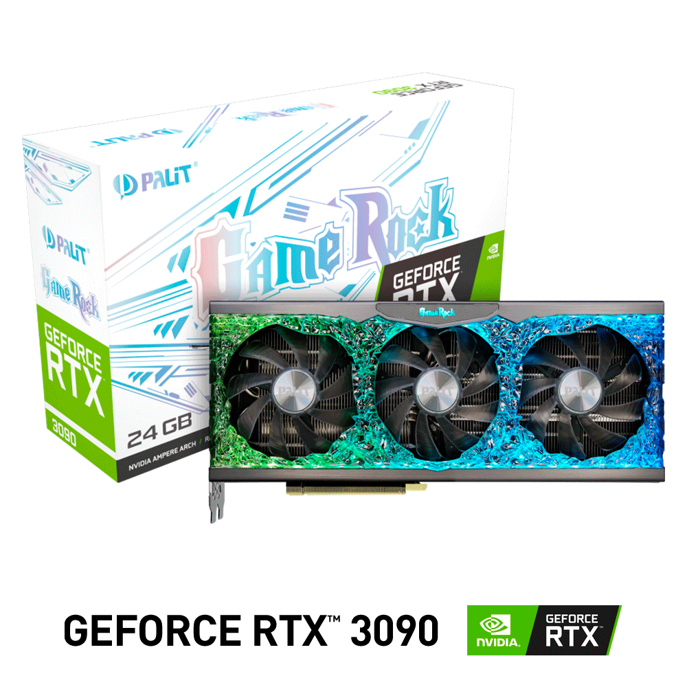 Tarjeta de Video Nvidia GeForce RTX 3090 24GB, Palit Gamerock, NED3090T19SB-1021, 1 AÑO DE GARANTIA NACIONAL