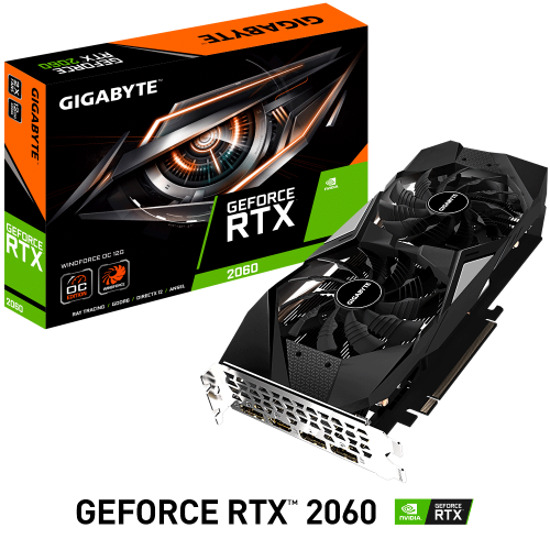 Tarjeta de Video Nvidia GeForce RTX 2060, 12GB GDDR6, Gigabyte - GV-N2060WF2OC-12GD, 3 AÑOS DE GARANTIA NACIONAL