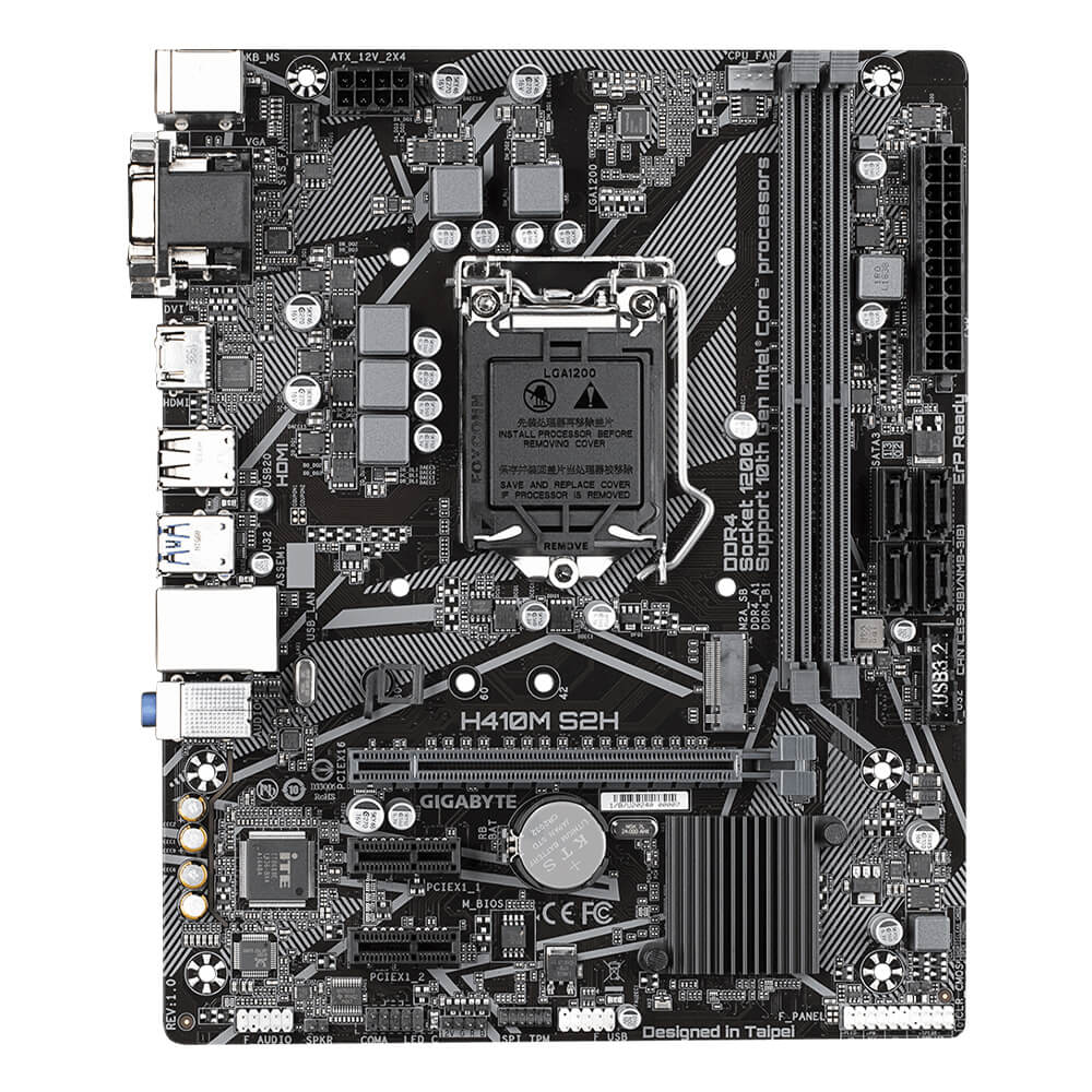 Tarjeta Madre Gigabyte H410M S2H V3 Socket LGA1200 Intel H410 Micro-ATX, DDR4, Intel Core 10th Generación - Image 2