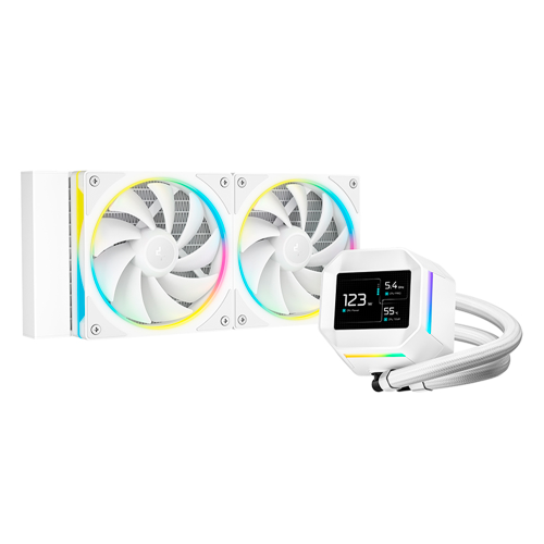 Enfriamiento Líquido DeepCool LM240 WH, 2x120mm, Hasta 2400RPM, Blanco, R-LM240-WHDMMC-1
