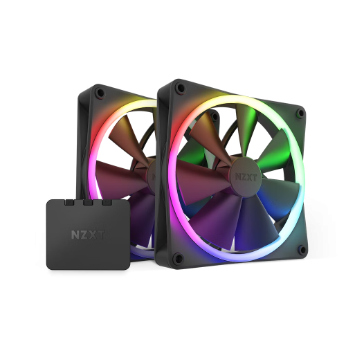 KIT 2 Ventiladores NZXT, 140CM, F140 BLACK + Control RGB, RF-R14DF-B1