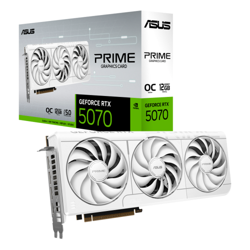 Tarjeta de Video ASUS NVIDIA GeForce RTX 5070 White OC, 12GB, 192-bit GDDR7, PCI Express x16 5.0, PRIME-RTX5070-O12G-WHITE