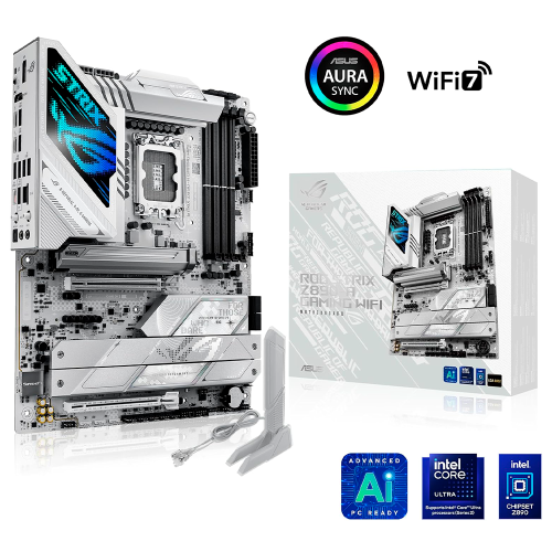 Tarjeta Madre ASUS ROG Strix Z890-A Gaming WiFi, LGA1851, ATX, Intel® Core™ Ultra Series 2 Ready, DDR5, WiFi 7, 5XM.2, Thunderbolt™ 4, AI avanzado listo para PC, ROG STRIX Z890-A GAMING WIFI