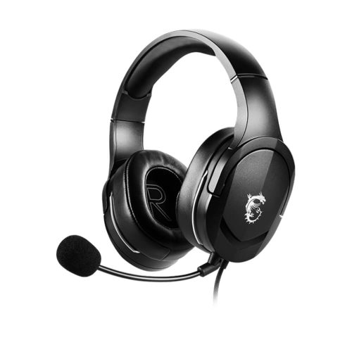 MSI Audífonos Gamer Immerse GH20, Con Micrófono, Cable 1.5Mts, 3.5mm, Micrófono Unidireccional (100~10.000 Hz), Color Negro, GH20