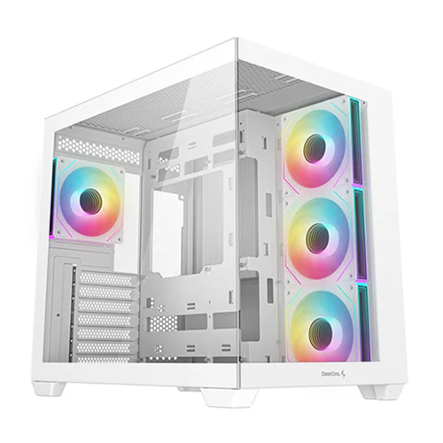 Gabinete DeepCool CG530 4F, Midi-Tower, ATX/Micro-ATX/Mini-ITX, USB 3.0, Sin Fuente, 4 Ventiladores Instalados, Blanco, R-CG530-WHADA4-G-1