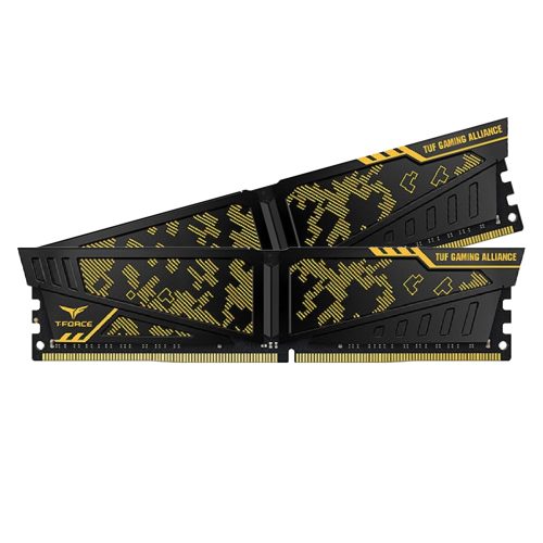 Memoria RAM 32GB DDR4 TeamGroup T-Force Vulcan TUF Alliance 3200Mhz, Kit 2x16GB, Negra-Amarillo, TLTYD432G3200HC16CDC01 /MAX. 1 X CLIENTE