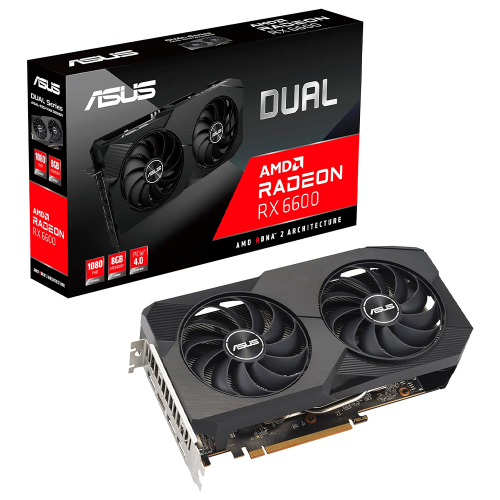 Tarjeta de Video Asus Dual Radeon RX 6600 V2, AMD Radeon RX6600, PCIe 4.0, 1 HDMI 2.1, 3 Puertos DisplayPort 1.4a, DUAL-RX6600-8G-V2, PRE-FIN