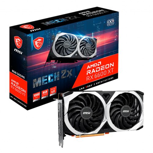 Tarjeta de video Radeon RX 6600 XT 8GB GDDR6, MSI MECH 2X 8G OC 912-V502-004, HDMI, DP/ PCI-e 4.0, Nuevo Chip RDNA 2, 3 AÑOS DE GARANTIA NACIONAL
