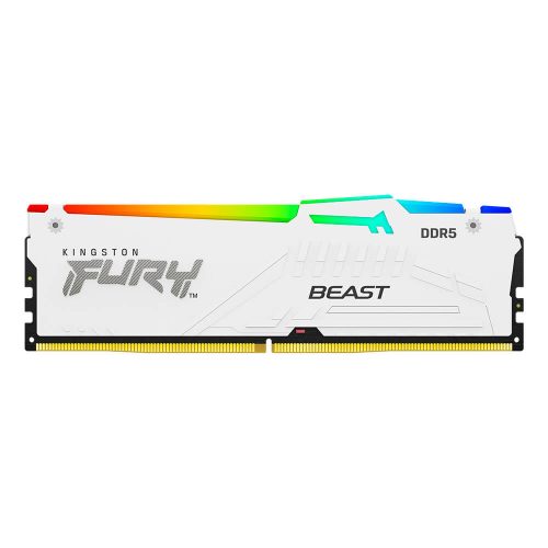 Memoria RAM Kingston FURY Beast RGB DDR5, 6000MHz, 32GB, Non-ECC, CL40, XMP, Blanco, KF560C40BWA-32 /MAX. 1 X CLIENTE