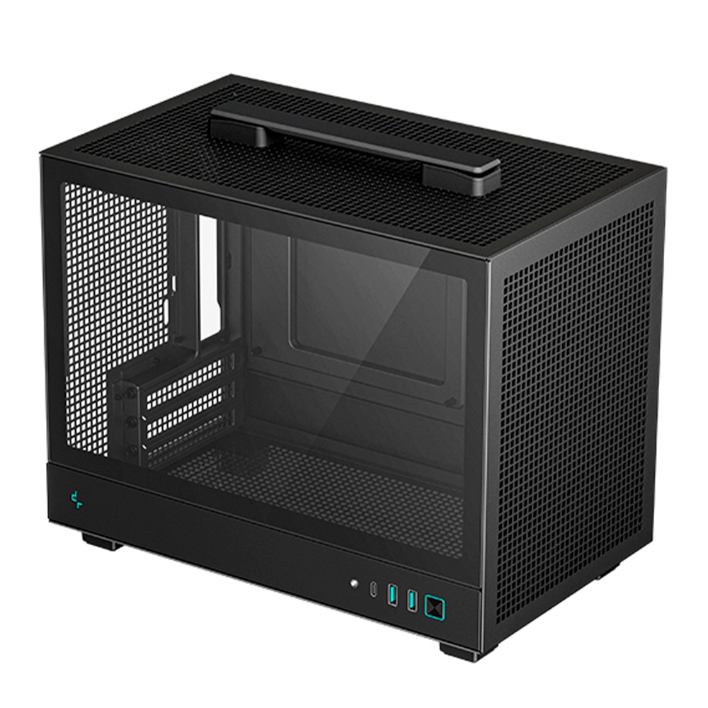 Gabinete DEEPCOOL CH160 Black, Mini-ITX, Cristal Templado, Paneles de Flujo de Aire Alto, Refrigeraciones Hasta 172mm de Altura, R-CH160-BKNGI0-G-1