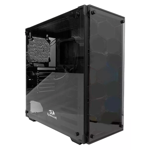 Gabinete Gamer Redragon Wheel Jack, Black, Mid Tower, Crstal Templado, GC-606BK