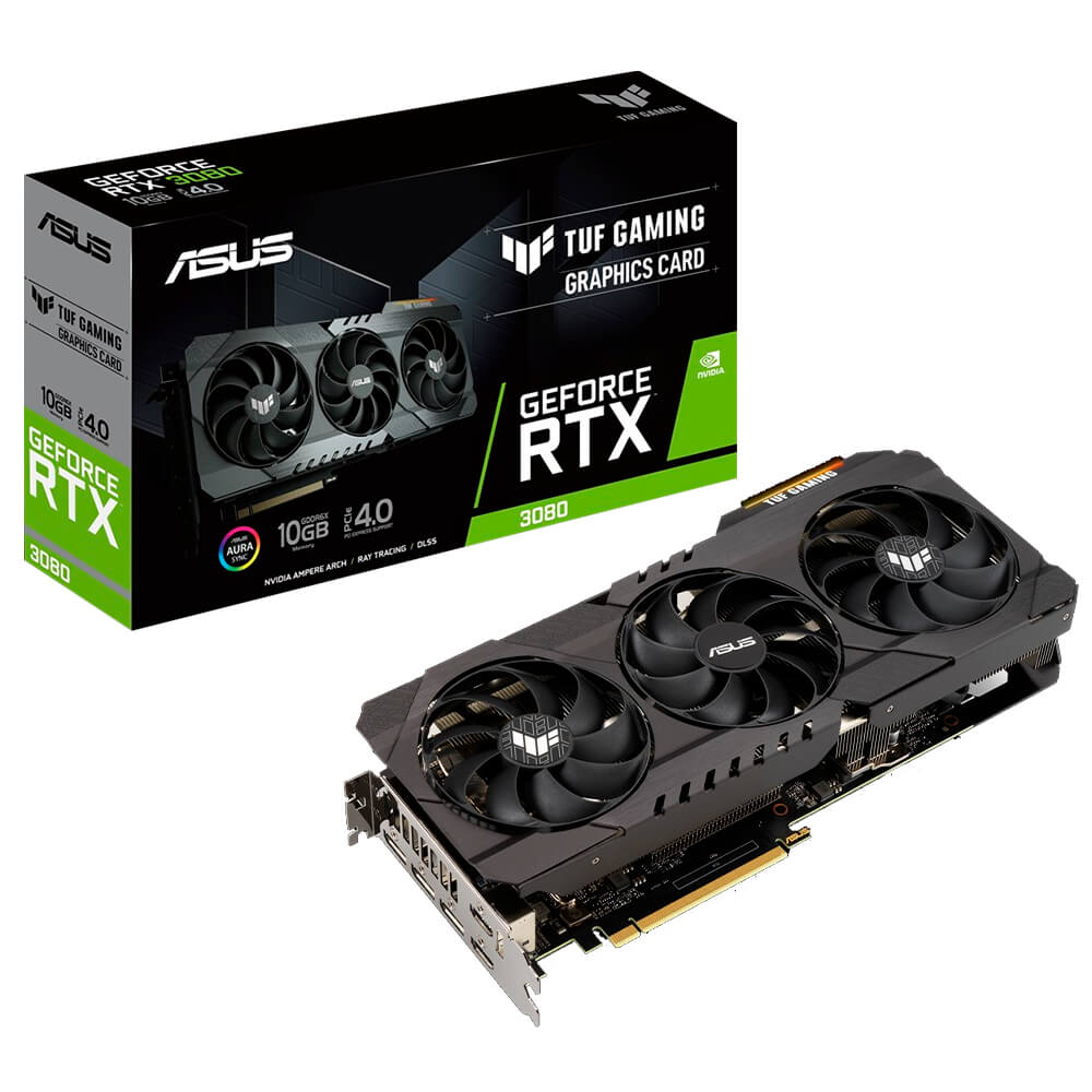 Tarjeta de Video Nvidia GeForce RTX 3080, Asus TUF OC LHR, TUF-RTX3080-O10G-V2-GAMING, 3 AÑOS DE GARANTIA NACIONAL