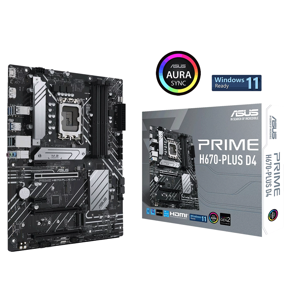 Tarjeta Madre ASUS PRIME H670-PLUS D4, Socket LGA1700 Intel H670 ATX, DDR4, Intel Core 12th Generación