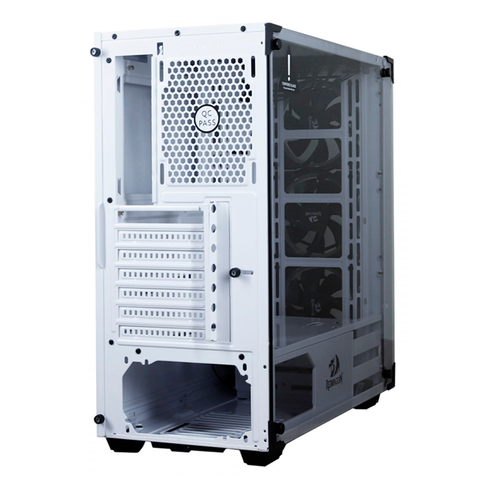 Gabinete Gamer Redragon Wheel Jack, White, Mid Tower, Crstal Templado, RGB, GC-606WH-3RGB - Image 3