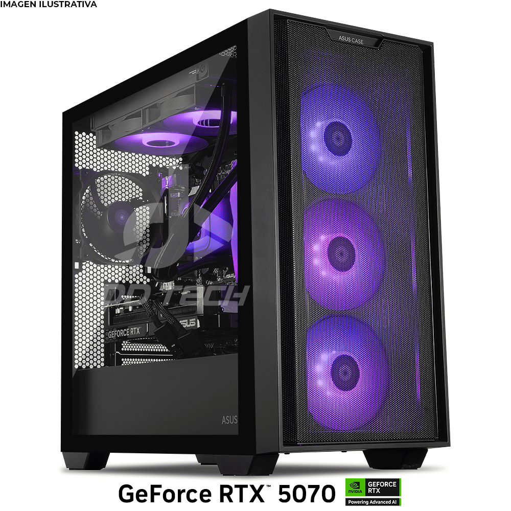 Computadora PRIDE GAMING PBA AGRA V3, Ryzen 7 5700x, Nvidia GeForce RTX 5070, 32GB 3200MHZ, SSD M.2 1TB, ENF LIQUIDO 240MM, 850W 80+ GOLD, INCLUYE WIFI Y BT - Image 2