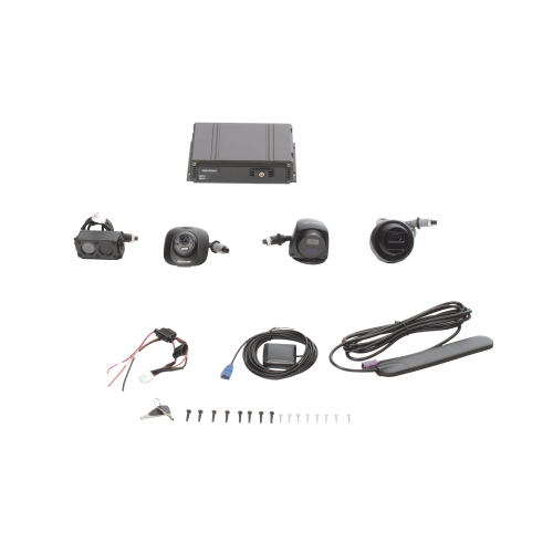 HIKVISION AE-MD5043-SD/GLF(LITE)(KIT) Kit DVR Móvil 1080P, Incluye 4 Cámaras TURBOHD 1080P, Modulo 4G y GPS, Soporta Memoria SD, Visualización por Hik-Connect Teams