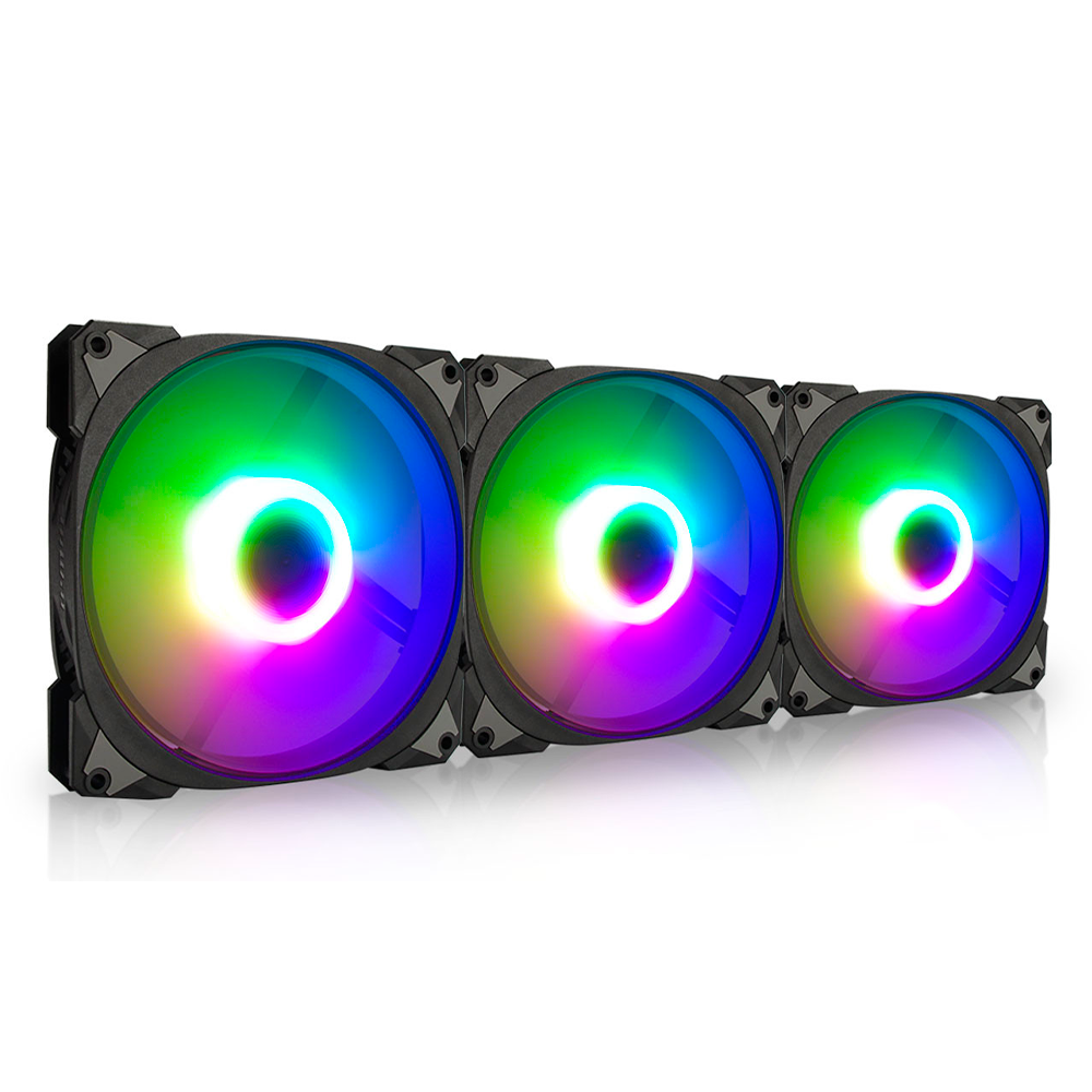 Kit 3 Ventiladores IN WIN Neptune Pure AN120P, Ventilador RGB, 3x120mm PWM, Negro, AN120P