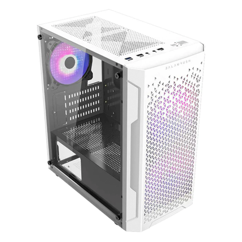 Gabinete Balam Rush Artic GI725, RGB, Cristal Templado, Mini-Tower, Micro-ATX/Mini-ITX, USB 3.0/2.0, Sin Fuente, 3 Ventiladores RGB Instalados, Blanco, BR-936125