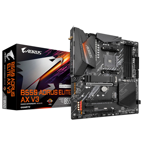 Tarjeta Madre Gigabyte B550 Aorus Elite AX V3, ATX, AM4, DDR4, Dual M.2, SATA 6Gb/s, 2.4/5 GHz Dual-Band, 2.5 GbE LAN, PCIe 4.0, B550 AORUS ELITE AX V3