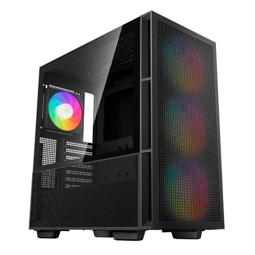 Gabinete Deepcool CH560, Negro, Cristal Templado, RGB, Excelente Flujo de aire, Incluye 4 Ventiladores, R-CH560-BKAPE4-G-1 // YYGH3