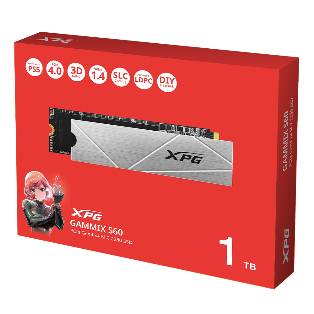 Unidad de Estado Sólido SSD XPG GAMMIX S60 NVMe, 1TB, PCI Express 4.0, M.2, AGAMMIXS60-1T-CS /MAX. 1 X CLIENTE - Image 4