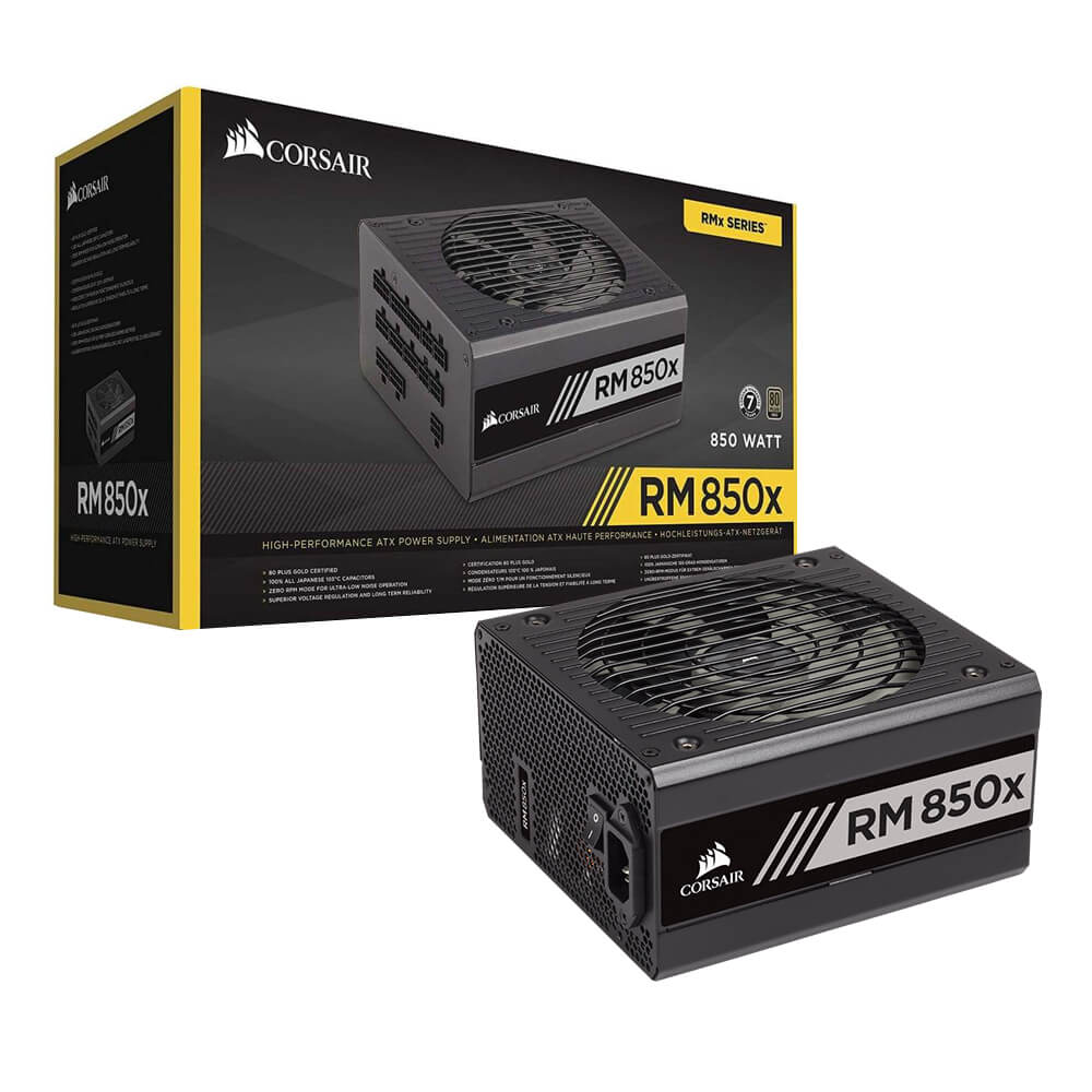 Fuente de poder Corsair RM 850x, Modular, 850W, 80+ Gold, CP-9020180-NA