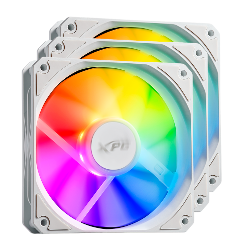 Kit 3 Ventiladores Ventilador XPG Vento R 120 ARGB PWM, 3x120mm, 300~1,600RPM, Blanco, VENTOR120ARGBPWM3C-WHCWW