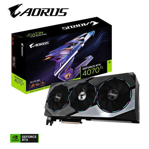 Tarjeta de Video Aorus GeForce RTX 4070TI Elite 12GB, PCI-E 4.0, GDDR6X, Resolución Máxima de 7680x4320, DisplayPort 1.4a *3, GV-N407TAORUS E-12GD