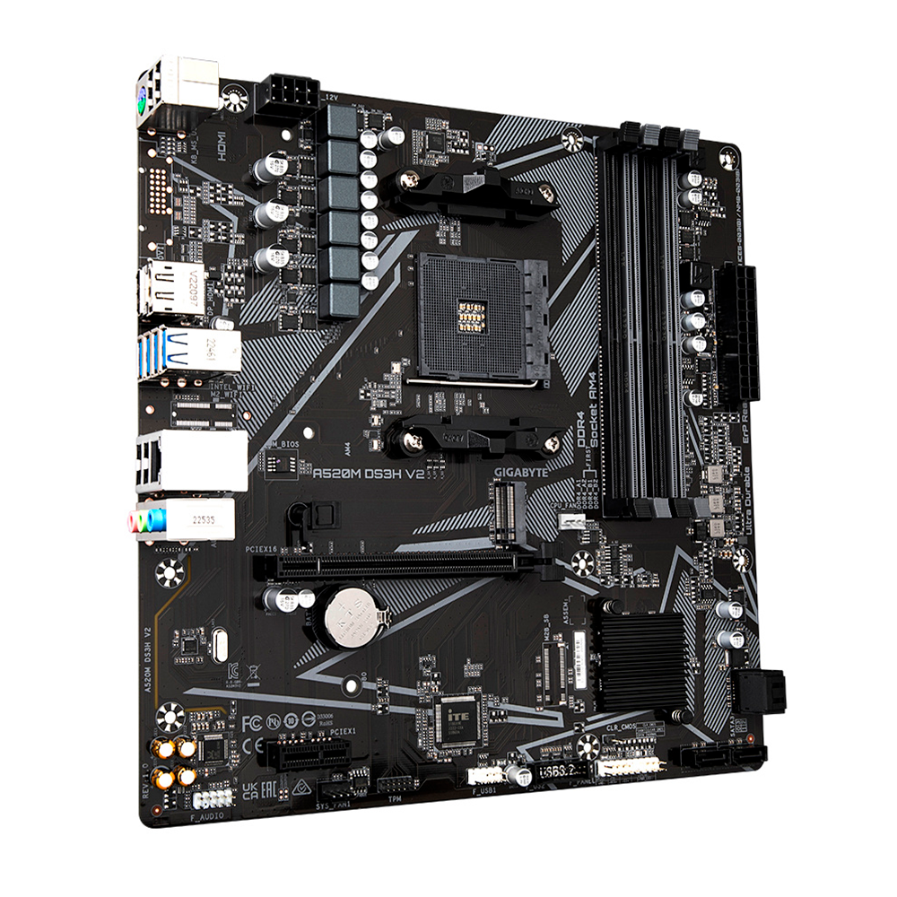 Tarjeta Madre Gigabyte A520M DS3H V2, AM4, A520, Micro-ATX, HDMI, Up to 128GB, A520M DS3H V2 - Image 3