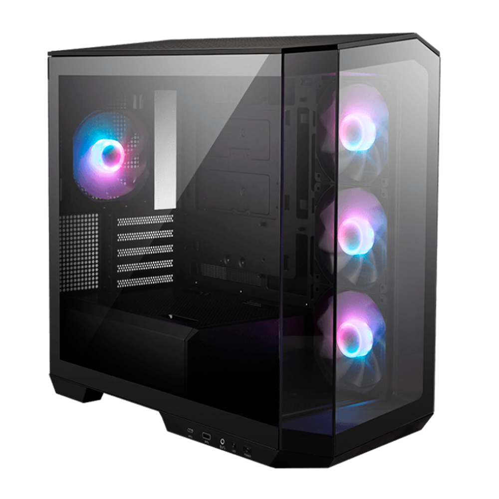 Gabinete MSI MAG PANO M100R PZ, Cristal, ARGB, Micro-Tower, Micro-ATX/ITX, USB 3.2, 4 Ventiladores ARGB Instalados, Negro, MAG PANO M100R PZ, Solo compatible con tarjetas madre MSI PROJECT ZERO