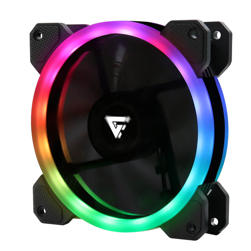 Kit de Ventiladores Game Factor FKG400, 3 Ventiladores 120mm RGB + Controlador + 2 Tiras Led RGB + Control remoto - Image 2
