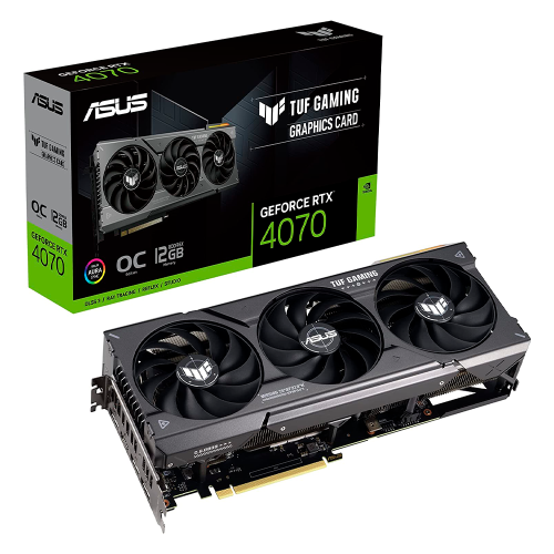 Tarjeta de video GeForce RTX 4070 ASUS TUF OC 12G, 3 Ventiladores Asus TUF, 12 GB 192 bits, NVIDIA DLSS3 GDDR6X, TUF-RTX4070-O12G-GAMING, 3 AÑOS DE GARANTIA NACIONAL, GX23