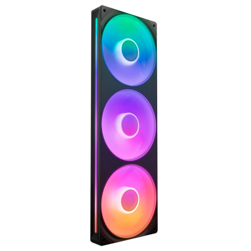 Unidad de Ventilador monocasco NZXT F360 RGB Core, 360mm con 3 Ventiladores RGB de 120mm, Control de Velocidad e iluminación, Alta presión estática y Flujo de Aire, 8 LED ARGB/ Negro, RF-U36HF-B1, NZXTPROMO/ NAVIDAD