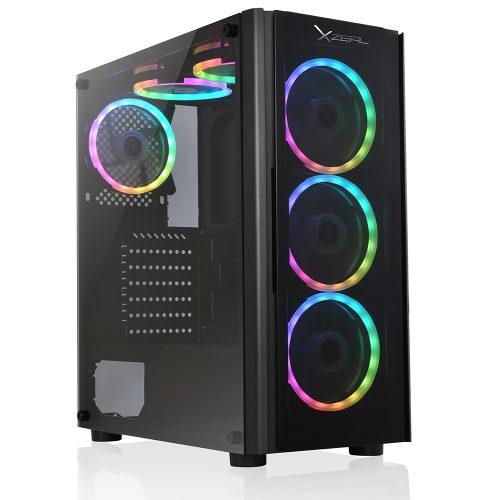 Gabinete Gamer Xzeal XZ110-1, 4 Ventiladores RGB Incluidos, ATX, USB 3.0, Ventana de Cristal templado, XZCGB12B, PROMOXZEAL