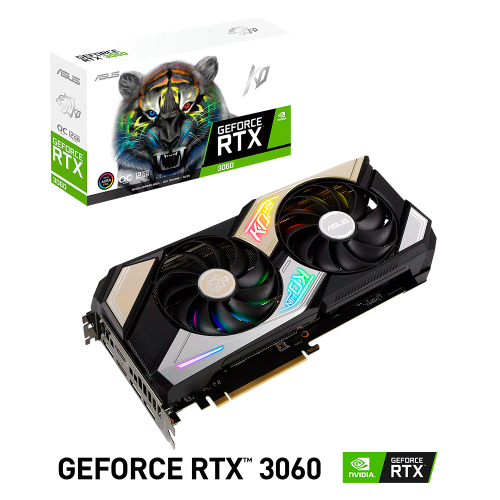 Tarjeta de Video Nvidia GeForce RTX 3060, Asus KO V2 GAMING LHR, KO-RTX3060-O12G-V2-GAMING, 3 AÑOS DE GARANTIA NACIONAL