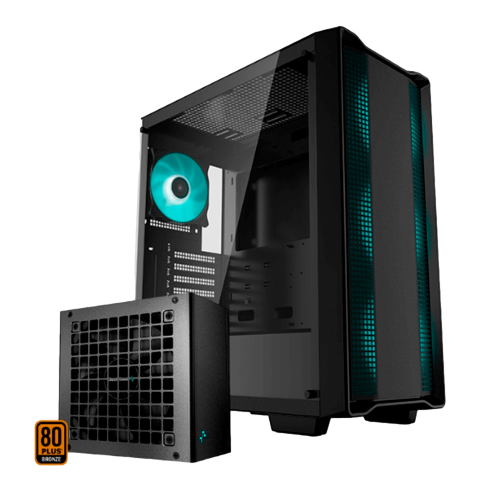 Gabinete DeepCool CC560, Midi-Tower, ATX/Micro-ITX/Mini-ITX, Cristal Templado, USB 3.0, Con Fuente de 600W, 4 Ventiladores Instalados, Negro, R-CC560-SIBKGAA4-A-1