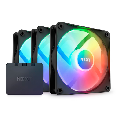 Ventilador NZXT F120 RGB, 120mm, 500-1800RPM, Negro, 3 Piezas, RF-C12TF-B1