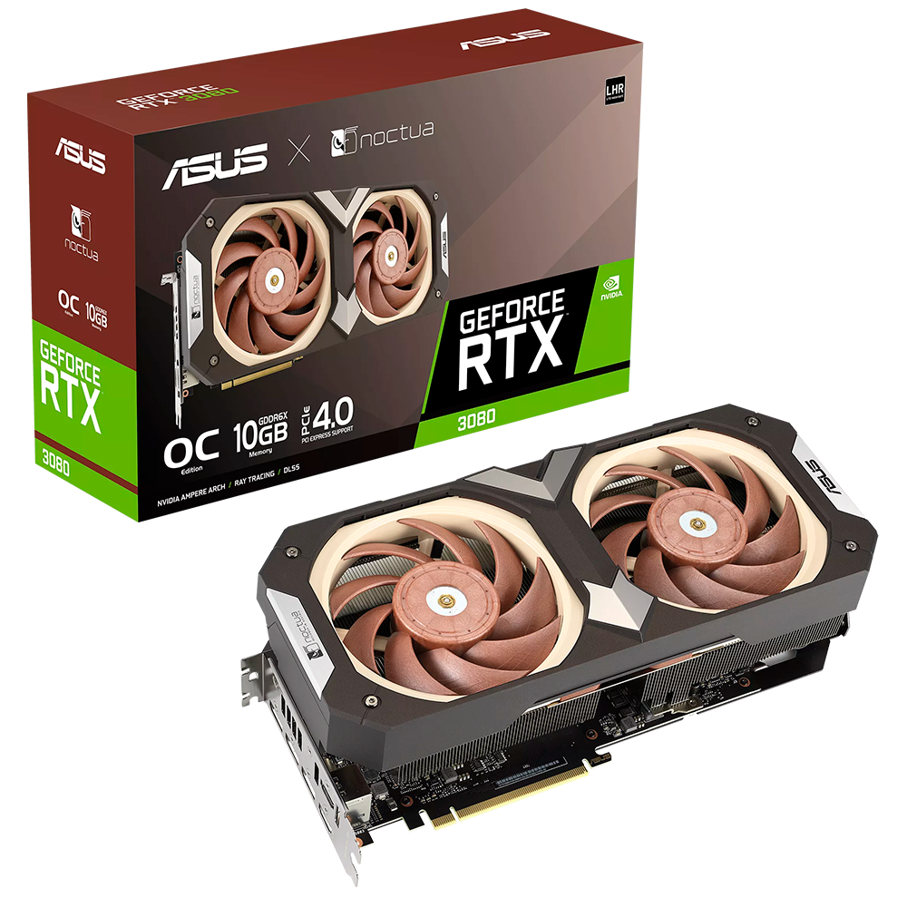 Tarjeta de Video Nvidia GeForce RTX 3080 10GB, Asus OC NOCTUA EDITION LHR, RTX3080-O10G-NOCTUA, 3 AÑOS DE GARANTIA NACIONAL